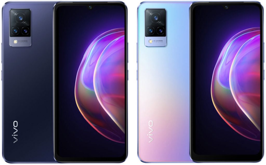 vivo V21 5G in two different colors